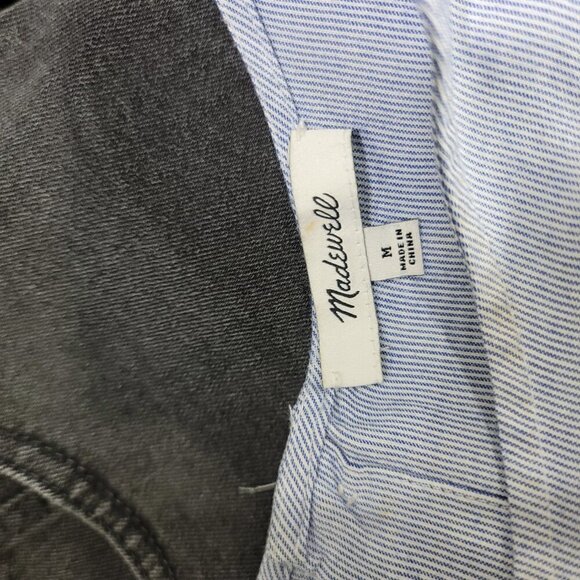 Madewell Blue & White Button-Back Women's Striped Tie Tee | Size M - Picture 5 of 9